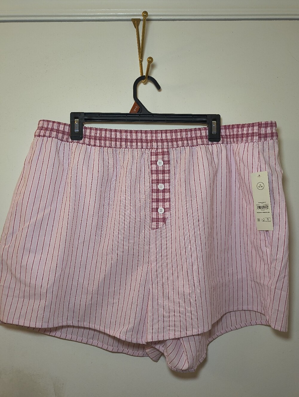 No Boundaries Cotton Boxer Shorts (Pink stripes) XL NWT